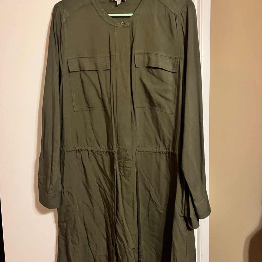 Olive Green Long Sleeve Dress